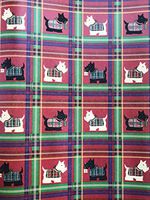 Holiday Scottie Dogs on Red and Green Plaid Christmas Gift Wrapping Paper 12' x 30"