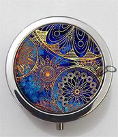 BlackKey Bohemian Pattern 3-Compartment Decorative Pocket Gift Box Case Organizer for Pill, Color 1 -2084