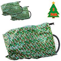 Jumbo Christmas Gift Bag for Giant Gifts; Bike Bag 60" x 72" Assorted Prints, Heavy Duty Bags (2 Pack) (Colorful Trees)