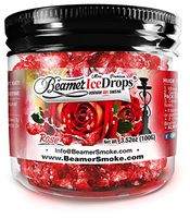 Rose 100G Ultra Premium Beamer Ice Drops Hookah Shisha Smoking Gel. Each Bowl Lasts 2-4 Hours! USA Made, Huge Clouds, Amazing Taste! Better Taste & Clouds Than Tobacco!