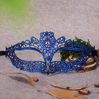 Willsa Masquerade Lace Mask Catwoman Halloween Cutout Prom Party Mask Accessories