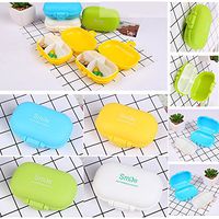 Whitelotous 4 Grids Portable Pill Box Jewelry Storage Holder Case Container Organizer (Yellow)