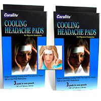 6 Pc Cooling Migraine Headache Pads Soothing Pain Relief Therapy Coralite New !