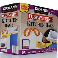 Kirkland Signature Drawstring Trash Bags (13 Gallon - 200 BAGS)