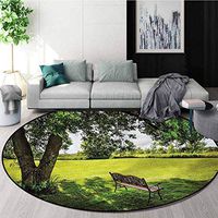 RUGSMAT Tree Area Rugs Traditional Design,Resting in Nature Yard Non Skid Nursery Kids Area Rug for Bedroom Machine Washable Round-59