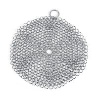 Wandisy Stainless Steel Chainmail Scrubber, Rust Proof Scraper Cleaner for Cast Iron Pan Pot Cookware