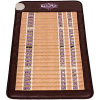 GemsMat - Zenna- Far Infrared Amethyst Jade Obsidian Crystal Stone Tan Mat (32"L x 20"W) - Negative Ion - FIR Therapy -FDA Registered Manufacturer - Adjustable Timer & Temperature - Heating Pad