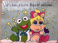 Muppets Vintage Baby Birth Announcements Kermit & Miss Piggy Pkg 8