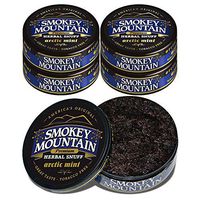 Smokey Mountain Herbal Snuff - Arctic Mint - 5 Cans - Nicotine-Free and Tobacco-Free