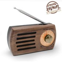 Portable AM/FM Pocket Radio, Retro Walnut Wood Battery Operated Radio with Best Reception, Headphone Jack for Waliking, Jogging, and Travelling