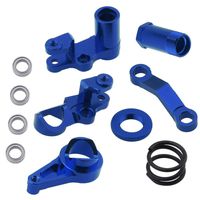 Hobbypark Aluminum Steering Bellcranks and Servo Saver Set w/Bearings for Traxxas 1/10 Slash 4x4 Hop-Up Upgrade Parts Navy Blue