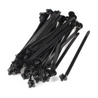 Uxcell Nylon Umbrella Wing Push Mount Cable Tie, 167mm x 6.5mm, 40 Pcs, Black