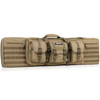 Savior Equipment American Classic Tactical Double Long Rifle Pistol Gun Bag Firearm Transportation Case w/Backpack - 46 Inch Flat Dark Earth Tan