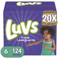 Diapers Size 6, 124 Count - Luvs Ultra Leakguards Disposable Baby Diapers, ONE MONTH SUPPLY (Packaging May Vary)
