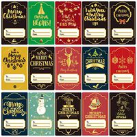 Christmas Self Adhesive Gift Tag Stickers Santa Snowmen Xmas Tree Deer Christmas Holiday Presents Labels Decals Christmas Gift for Friends 144pcs (C1)