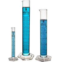 213C2 Karter Scientific Glass Graduated Cylinder 3 Piece Set 10, 50 & 100ml