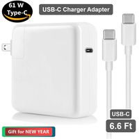61W USB C Power Charger Adapter,Xpoliman 61W Type C Fast Wall Charger Compatible with MacBook Pro 2018, MacBook Air, iPad Pro 12.9, 11,Lenovo, Samsung, Type C Device-with 6.6ft USB C-C Cable (White)