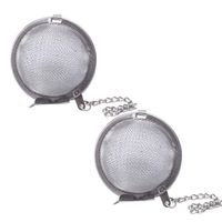UPZHIJI Tea Strainer,Stainless Steel Mesh Tea Ball 2.1 Inch Tea Infuser Strainers ,Filters Tea Interval Diffuser for Tea (2 pcs)