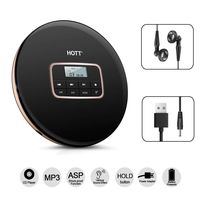 Soosee Portable CD Player, HOTT Personal Compact Disc Player with Headphones and Power Adapter, Compact Walkman with Electronic Skip Protection Anti-Shock Function