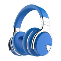 COWIN E7 Active Noise Cancelling Bluetooth Headphones with Microphone Deep Bass Wireless Headphones Over Ear, Blue(Renewed)