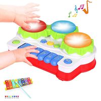 EXCOUP Baby & Infant Musical Toys Gifts for 1 2 Year Old Boys Girls, Baby Drums Toys with Light for 12-18-24 Month, Loud & Noisy Toys