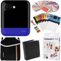 Polaroid POP Instant Camera (Blue) Gift Bundle + Zink Paper (20 Sheets) + Pouch + 100 Sticker Border Frames + Hanging Frames + Album