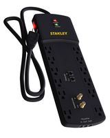 Stanley 33306 12-Outlet 3000 Joule Surge Protector, red