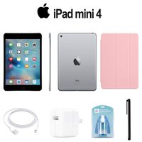 Apple 128GB iPad Mini 4 (Wi-Fi Only, Space Grey) (MK9N2LL/A) with Pink Smart Cover + Accessories