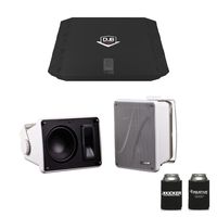 Kicker KB6000 White Outdoor Speakers with Dub 480 Watt Amplifier