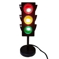 Kicko Traffic Light Lamp with Base - 8 Inch Mini Stop Light Lamp, Blinking 4 Sided with Plug-in Cord - Decoration for Kids' Bedrooms or themed Parties - Toy for Pretend Play