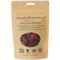 Honestly Cranberry - Unsweetened Dried Cranberries - no added sugars, juices, or oils - Just the fruit. 1 ounce bag