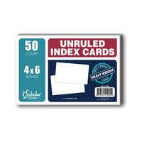 iScholar White Unruled Index Cards, 4 x 6 Inches, 50 Cards (04600)