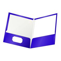 Oxford Laminated Twin-Pocket Folders, Letter Size, Purple, Holds 100 Sheets, Box of 25 (51726EE)