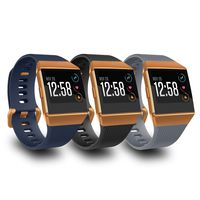 AIUNIT Compatible Fit bit Ionic Bands for Men Women Teens Kids Small with Burnt Orange Buckle, Replacement Strap Sport Accessory Wristband for Fit bit Ionic Smart Watch Black Navy Brown