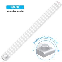 LED Closet Light, Upgraded 78-LED Dimmable Motion Sensor Closet Light Wireless Under Cabinet Light Night Light with 3200mAh Rechargeable Battery for Closet Hallway Stairway Kitchen (2 Sensor Modes)