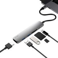 Purgo USB C Hub Adapter for MacBook Air 2018, MacBook Pro 2018-2016, MacBook 12 Inch, Chromebook, XPS and More with 4K HDMI, Pass-Through Charging, 2 USB 3.0 and SD/Micro Card Readers (Space Grey)