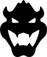 NINTENDO SUPER MARIO'S BROTHER VILLIAN BOWSER FACE LOGO VINYL STICKERS SYMBOL 5.5" DECORATIVE DIE CUT DECAL FOR CARS TABLETS LAPTOPS SKATEBOARD - BLACK