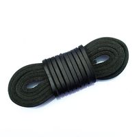 LolliBeads (TM) 3mm Flat Genuine Leather Shoe Lace Strip Cord Braiding String Black (72 Inches)