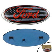 Shenwinfy Front Grille and Tailgate Emblem for 04-14 F150 F250 F350 Ford, Oval 9"X3.5", American Flag Decal Badge Nameplate for 11-14 Edge, 11-16 Explorer, 06-11 Ranger