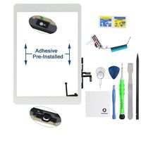 Fixcracked Touch Screen Replacement Parts Digitizer Glass Assembly for Ipad air 1st + WiFi Antenna Cable and Professional Tool Kit (White)