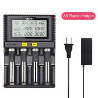 Fastest Battery Charger,MiBOXER 3A/Bay Quick Charging Chargeable 18650 AA AAA D 26650 18490 18350 18500 RCR123 Li-ion/IMR/INR/ICR/Ni-MH/Ni-Cd,LCD Display,Smart Temperature Control