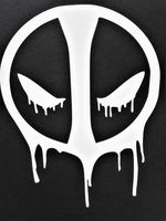 Chase Grace Studio Deadpool Bloody Face Comic Superhero Vinyl Decal Sticker|WHITE|Cars Trucks Vans SUV Laptops Wall Art|5.5" X 4"|CGS337