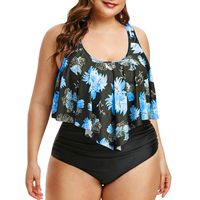 Oliviavan Swimsuit for Women Plus Size 2 Piece Bathing Suit Tops Ruffled Racerback High Waisted Tankini S-5XL