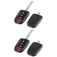 Key Fob Keyless Entry Remote Shell Case & Pad fits Honda Accord Crosstour CR-V HR-V 2013 2014 2015 2016 2017 (MLBHLIK6-1T), Set of 2