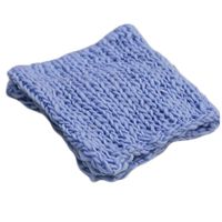 Baby Photography Props Basket Braid Wool Wrap Newborn Photo Shoot Baskets Filler Posing Stuffer Background Blanket (Blue)