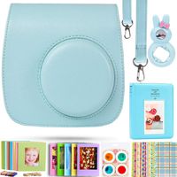 Case & Accessories Compatible with Fujifilm Instax Mini 9 8 8+ Instant Polaroid Film Camera, Bundle Pack Include Album, Filters & Other Accessories [Ice Blue,7 Items Kit] by SAIKA