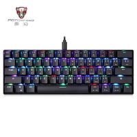 Chezaa Computer Keyboards,K61 61-Key Wired Multi-Device Mechanical Keyboard Brown Switch (black)