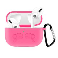 INTENY Compatible Protective Silicone Cover for AirPods Pro Case, Slim-Fit, Visible Front LED, Shockproof Anti-Drop Full Case Skin for AirPods Pro Charging Case (Bar Pink)