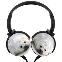 Hidui Heavy Bass Headphone Baby Seal Surround Sound High Fidelity Stereo Rotation Axis Design Portable Wired Headset For Adult'S Or Child'S