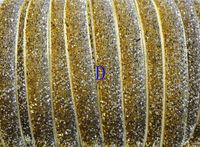 25y Sparkle Glitter Velvet Ribbon Headband Clips Bow 3/8"-(Pick Colour) (D)